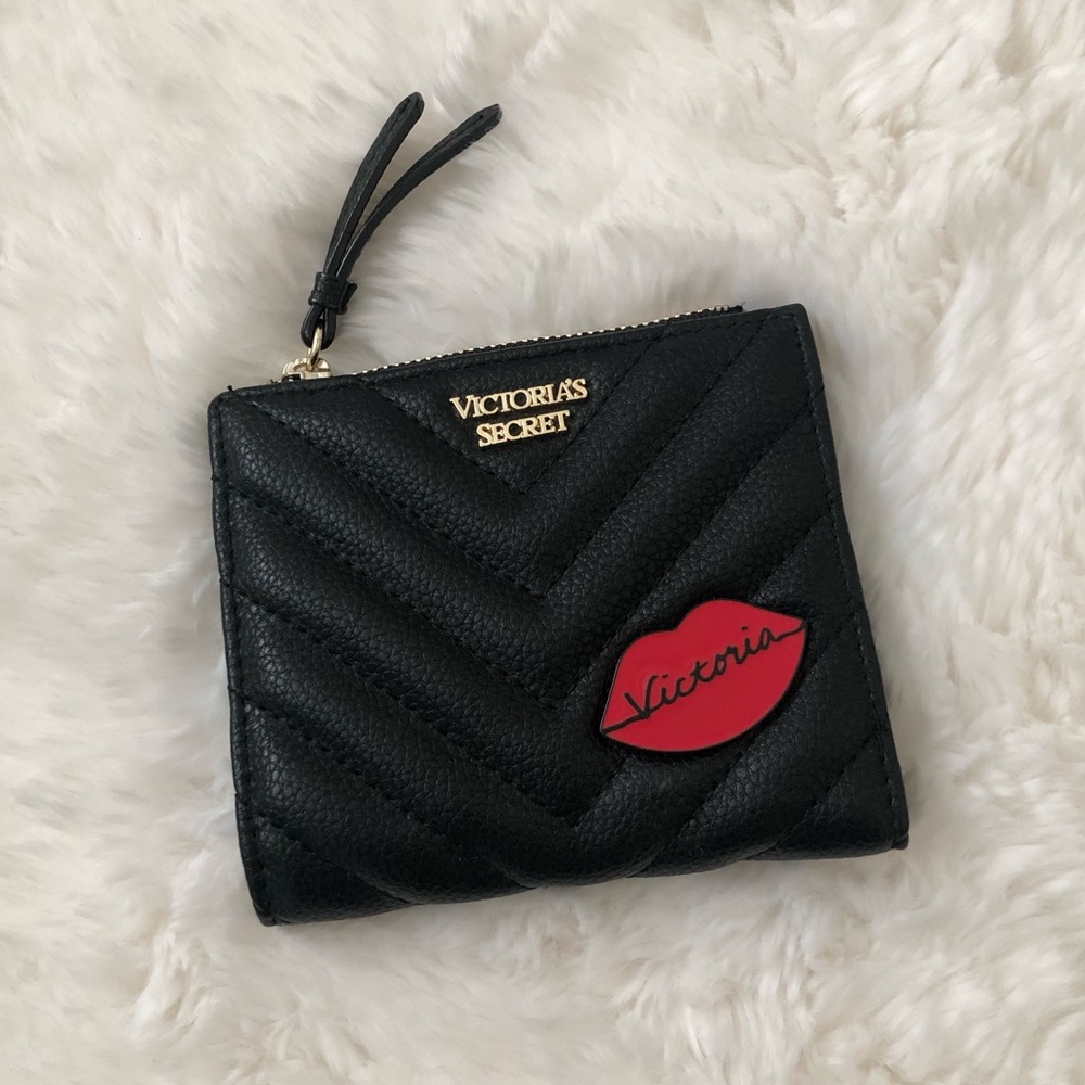 Victorias Secret Bifold Wallet with red lips